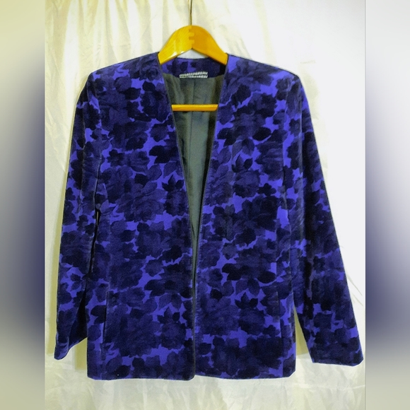 VTG Purple Velvet blazer jacket - Picture 1 of 4